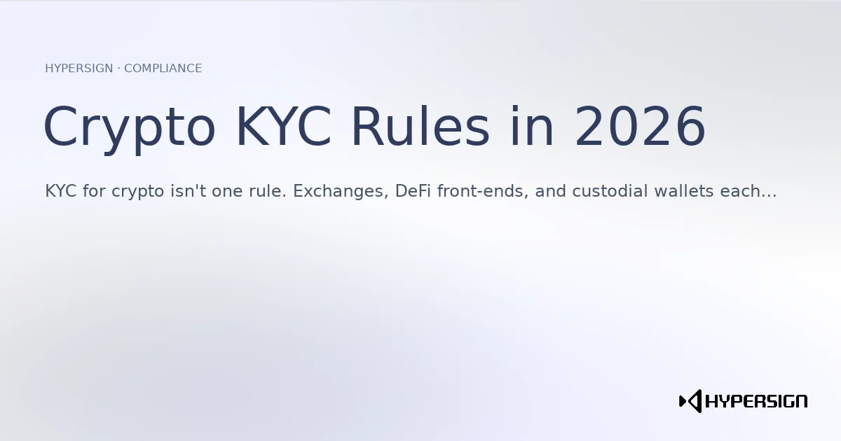 Crypto KYC Rules in 2026: Why Exchanges, DeFi, and Wallets Differ